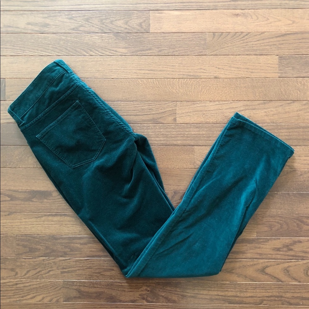 Talbots size 4 hunter green velour ankle pant